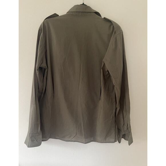 Tuckernuck MILLE Army Green Safari Button Up Shirt Pocket Size XS Oversize - Picture 3 of 5